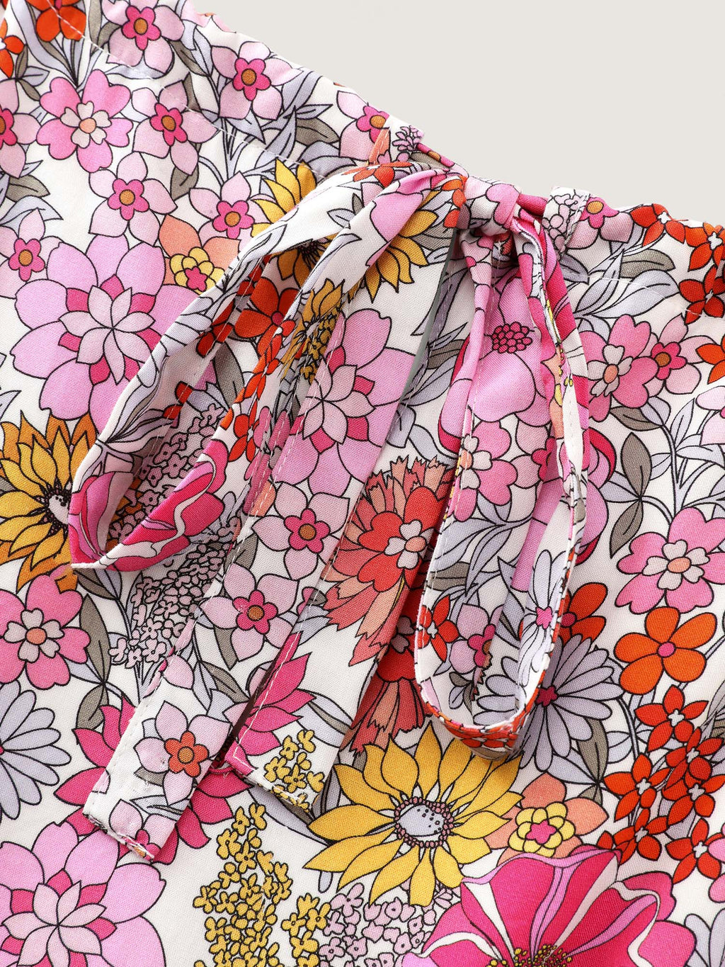 Floral Print Halter Neckline Waist-Tie Maxi Dress