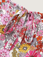 Floral Print Halter Neckline Waist-Tie Maxi Dress