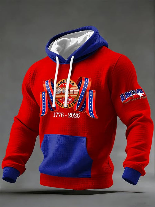 Men's Casual American 250th Anniversary Print Sweatshirt