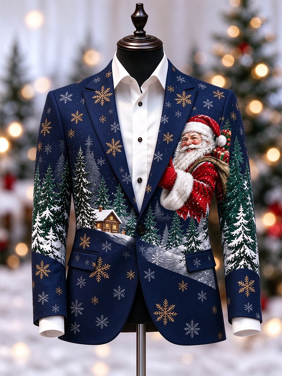 Men's Business Casual Christmas Blazer