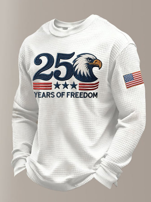 Men's Retro 250th Anniversary Print Casual Long-Sleeved Top