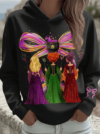🔥HOT SALE🔥Women's Halloween Witch Art Print Sweatshirt