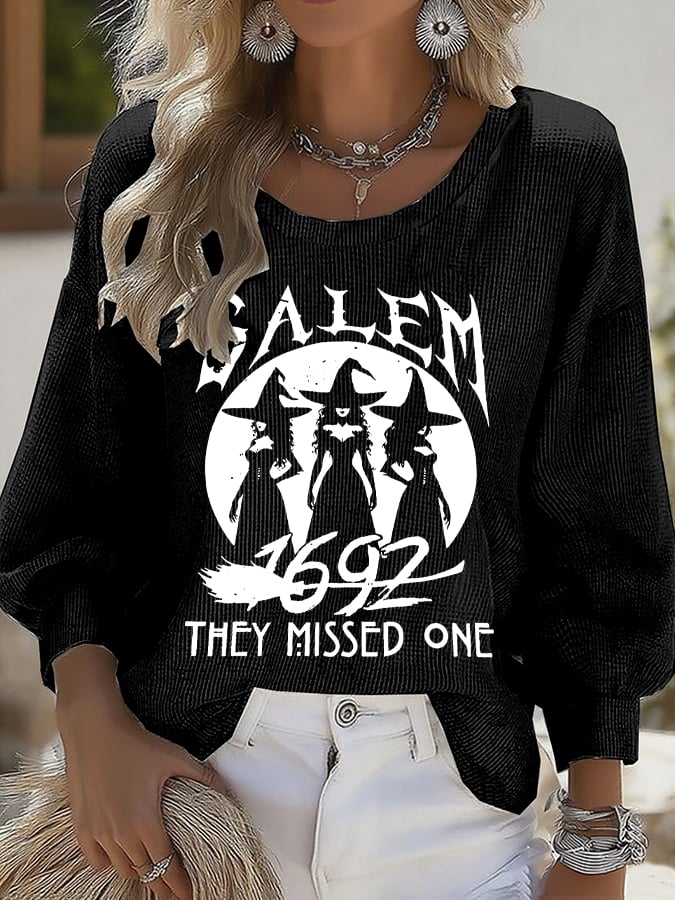 Women's 1692 Salem They Missed One Print Round Neck T-shirt