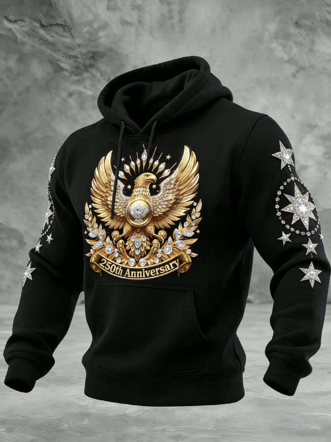 Men's Casual American 250th Anniversary Print Sweatshirt