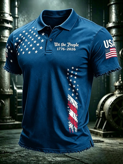 Men'S Flag Printed Casual Top