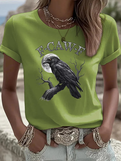 🔥Buy 2 Get 10% Off🔥Women's F-Caw-F Raven Print Casual T-shirt