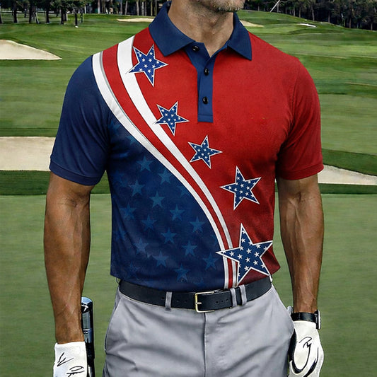 US 250th Anniversary Print Men's Polo Shirt