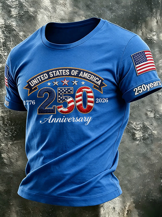 Men'S America Flag Printed Casual T-Shirt