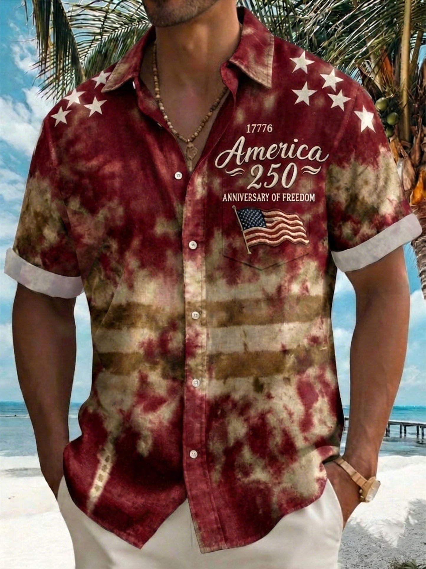 Men's America 250 Print Short Sleeve Shirt