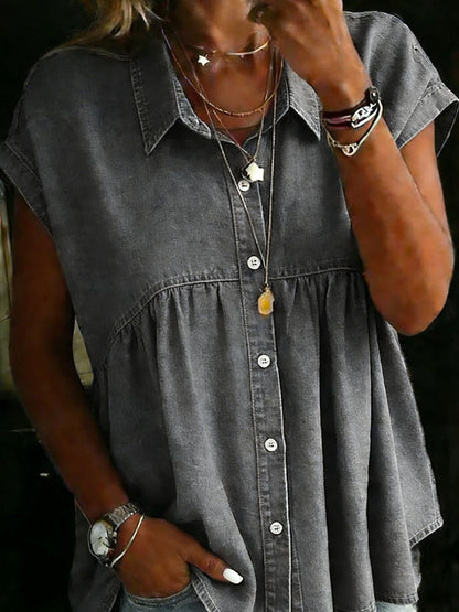 Women's Casual Denim Cotton Shirt