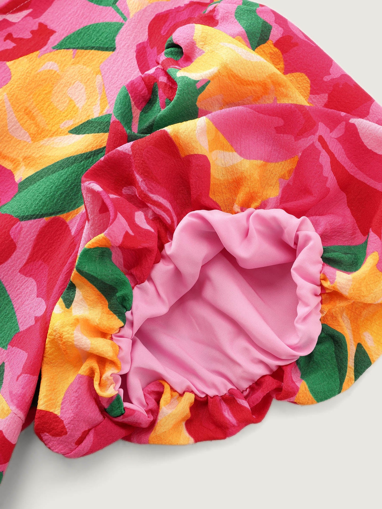 Rose Print Fit And Flare Mini Dress