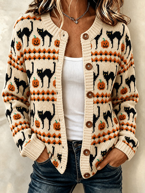 Ladies' Halloween Sweater Cardigan