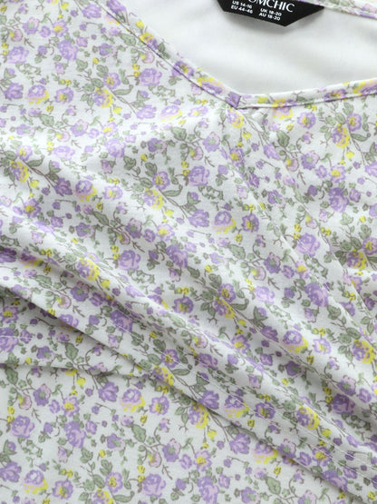 Supersoft Floral Print Twist Front Split Jumpsuit