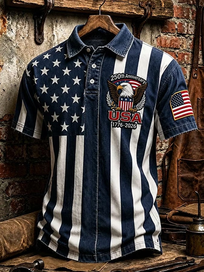 Men's Casual Printed Polo Shirt