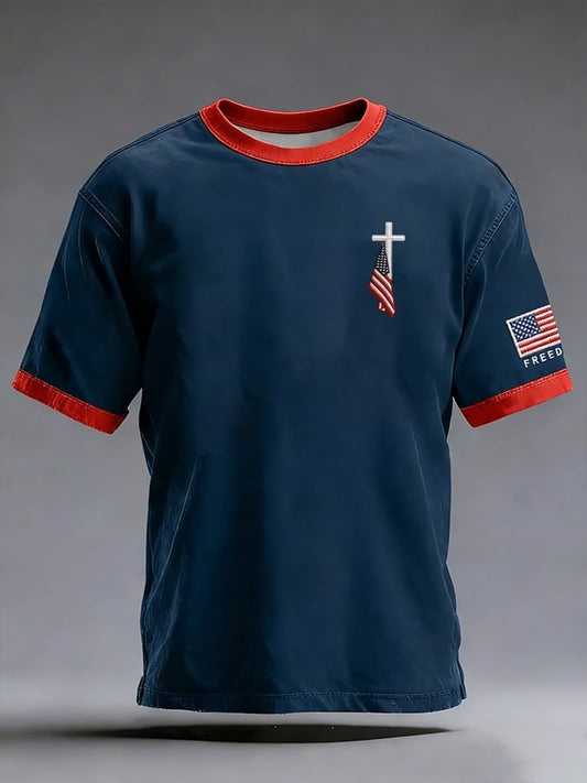 Men's 250th Anniversary of the United States Faith Print Short Sleeve T-shirt