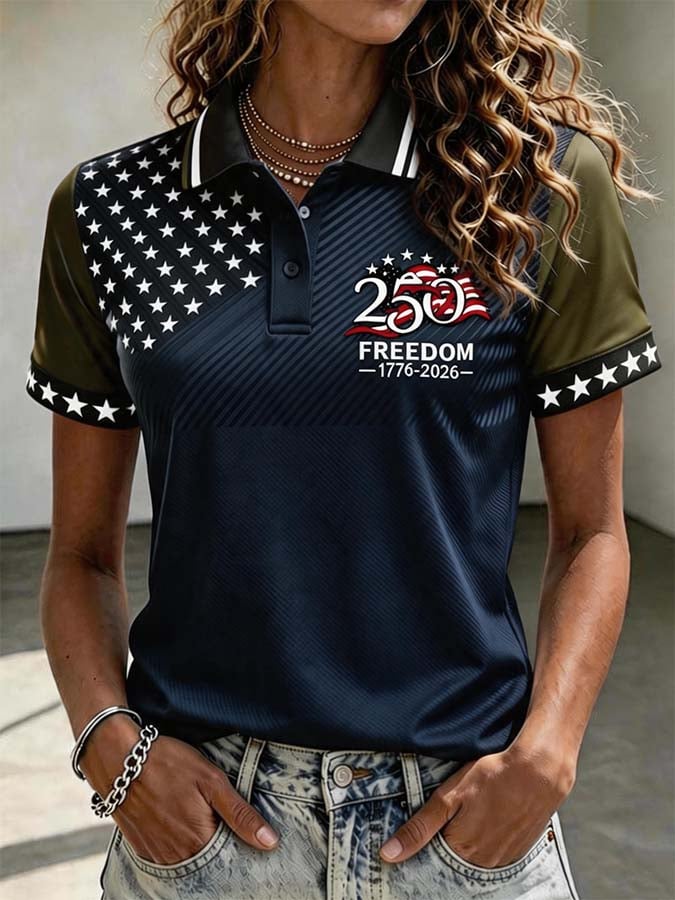 Women'S Independence Day Print Short-Sleeve Top