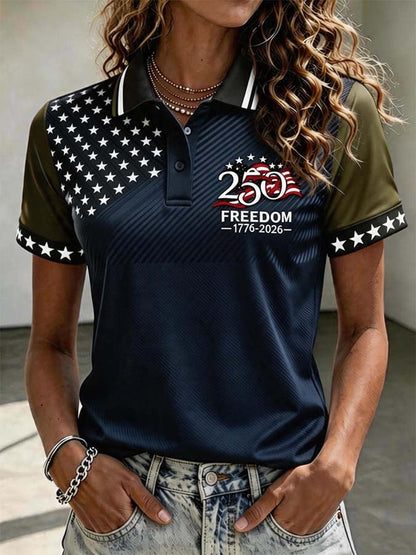 Women'S Independence Day Print Short-Sleeve Top