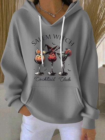 🔥HOT SALE🔥Women's Salem Witch Cocktail Club Print Casual Hoodie