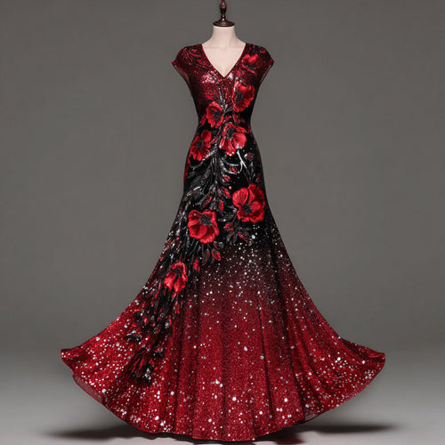 Women's With Poppy Floral Art Print Casual Dress