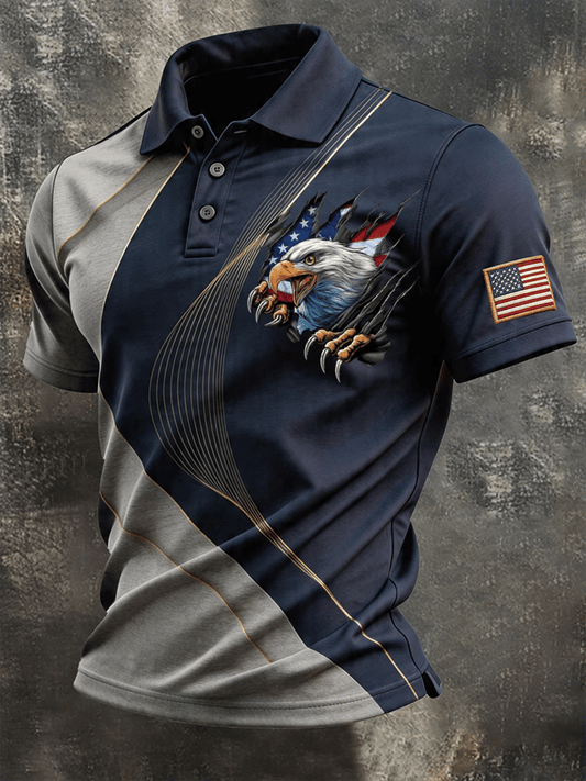 Men's America 250th Anniversary Print Casual Polo Shirt