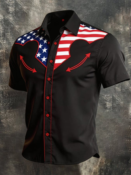 Men's Retro Flag-Block Patriot Shirt