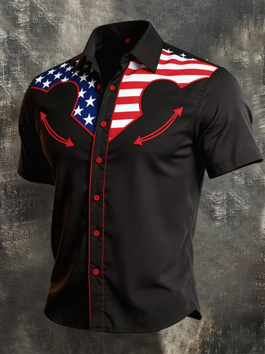 Men's Retro Flag-Block Patriot Shirt