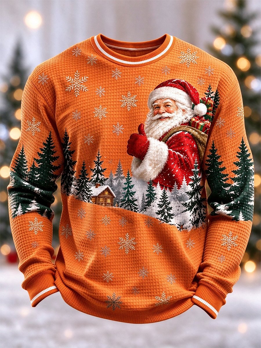 Men's Christmas Waffle Long Sleeve T-Shirt