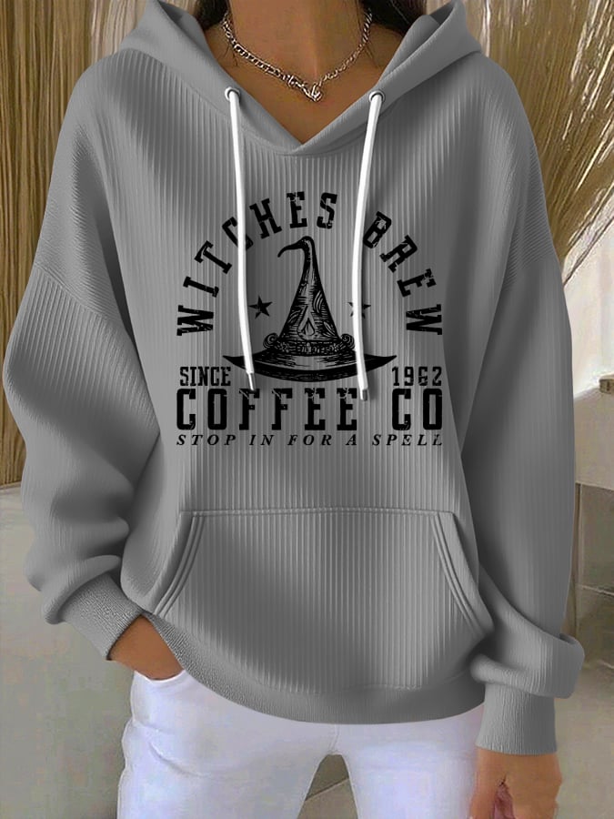 🔥HOT SALE🔥Women's Halloween Witches Print Casual Hoodie