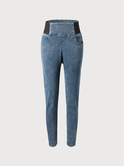 Weit Unifarben Denim Jeans