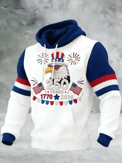 Men's Casual American 250th Anniversary Print Sweatshirt