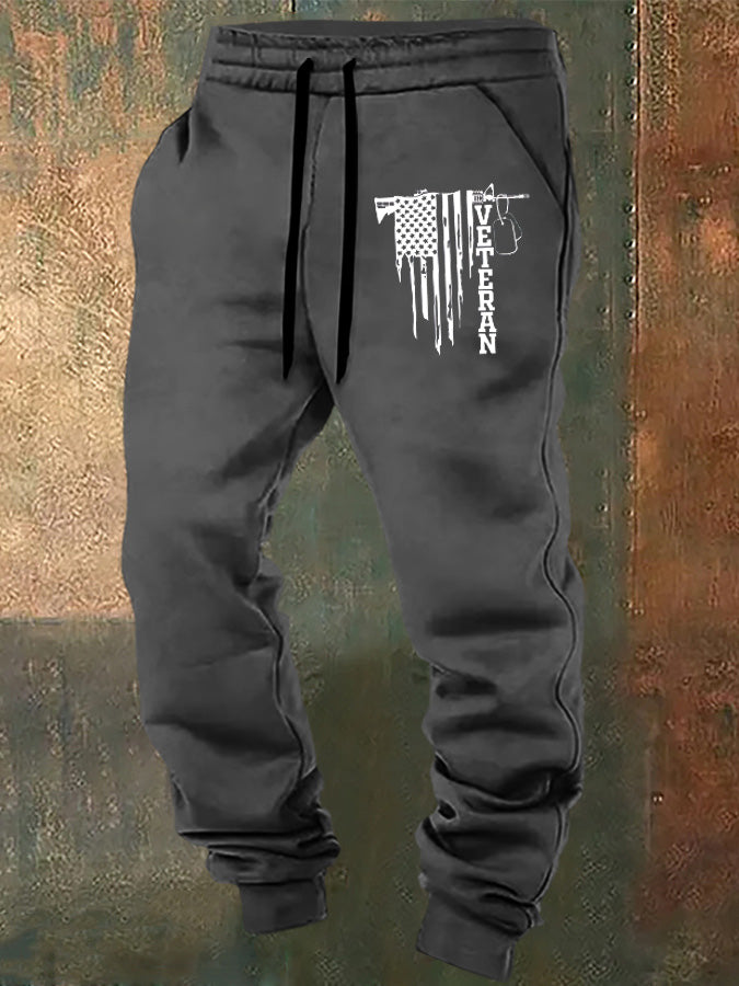 Gun And American Flag Veteran  Pattern Print Casual  Casual Sweatpants