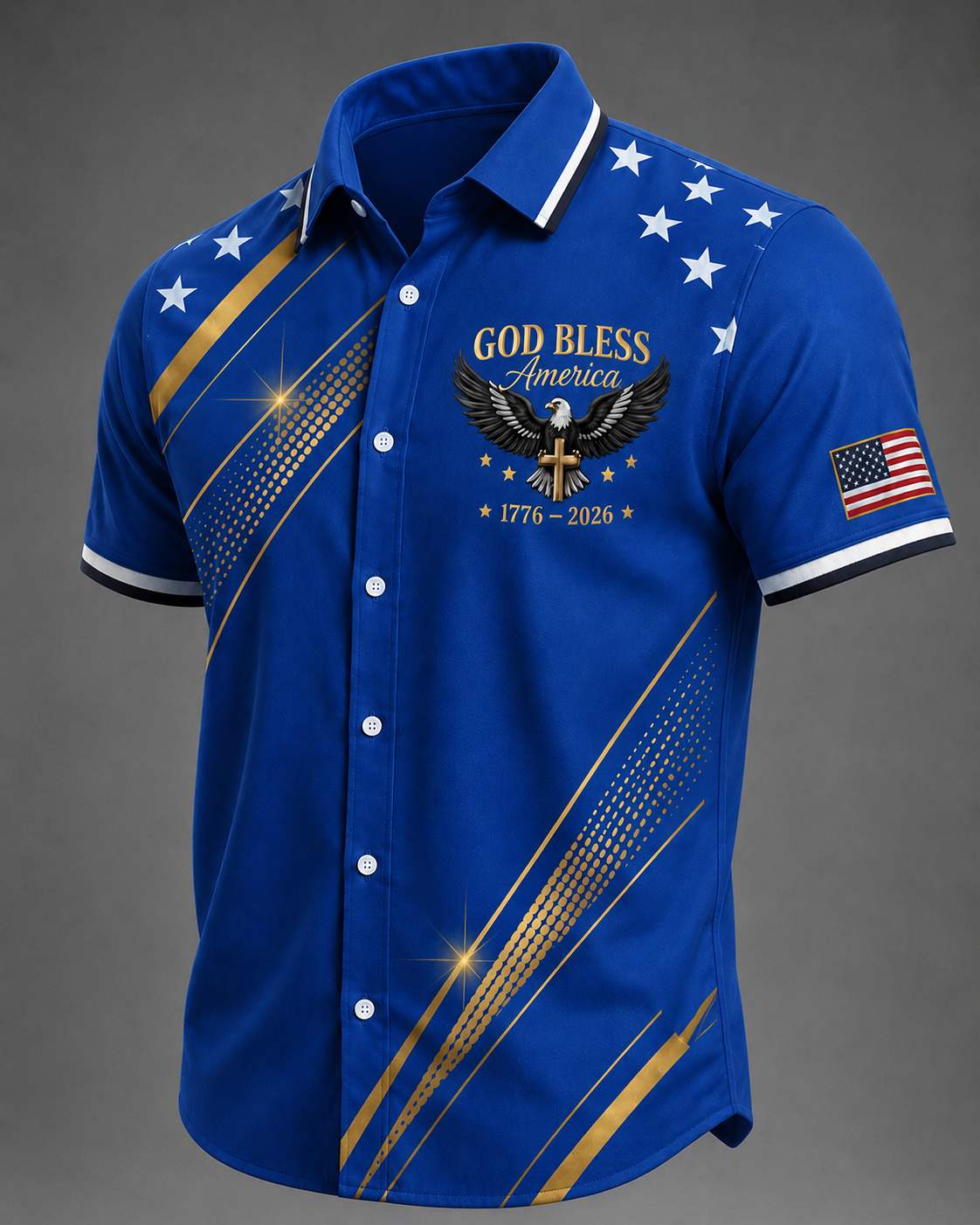 🔥Buy 3 Get 10% Off🔥Men'S Casual American 250Th Anniversary Personalized Printed Lapel Shirt