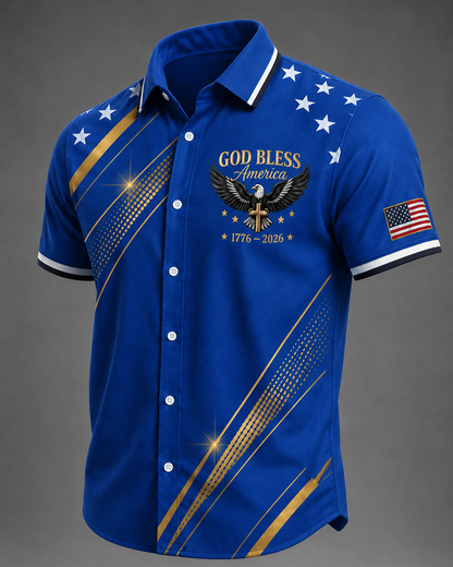 🔥Buy 3 Get 10% Off🔥Men'S Casual American 250Th Anniversary Personalized Printed Lapel Shirt