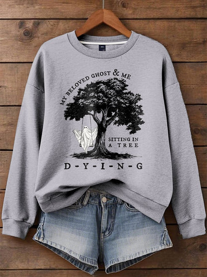 Women's Halloween Print Sweatshirt