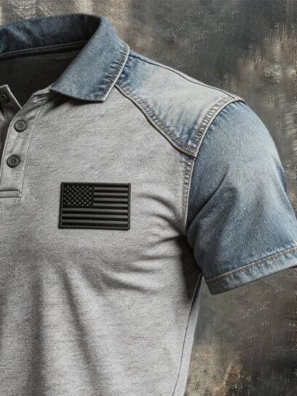 Men's Retro Comfort Denim Polo Shirt