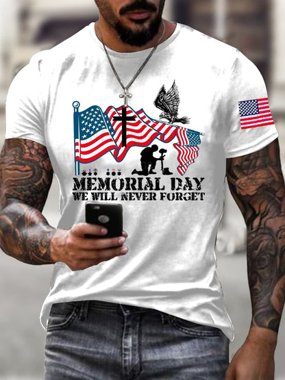 Men's Memorial Day Print Casual T-Shirt