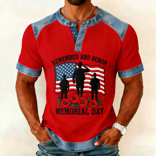 Men's Memorial Day Poppy Art Casual Top