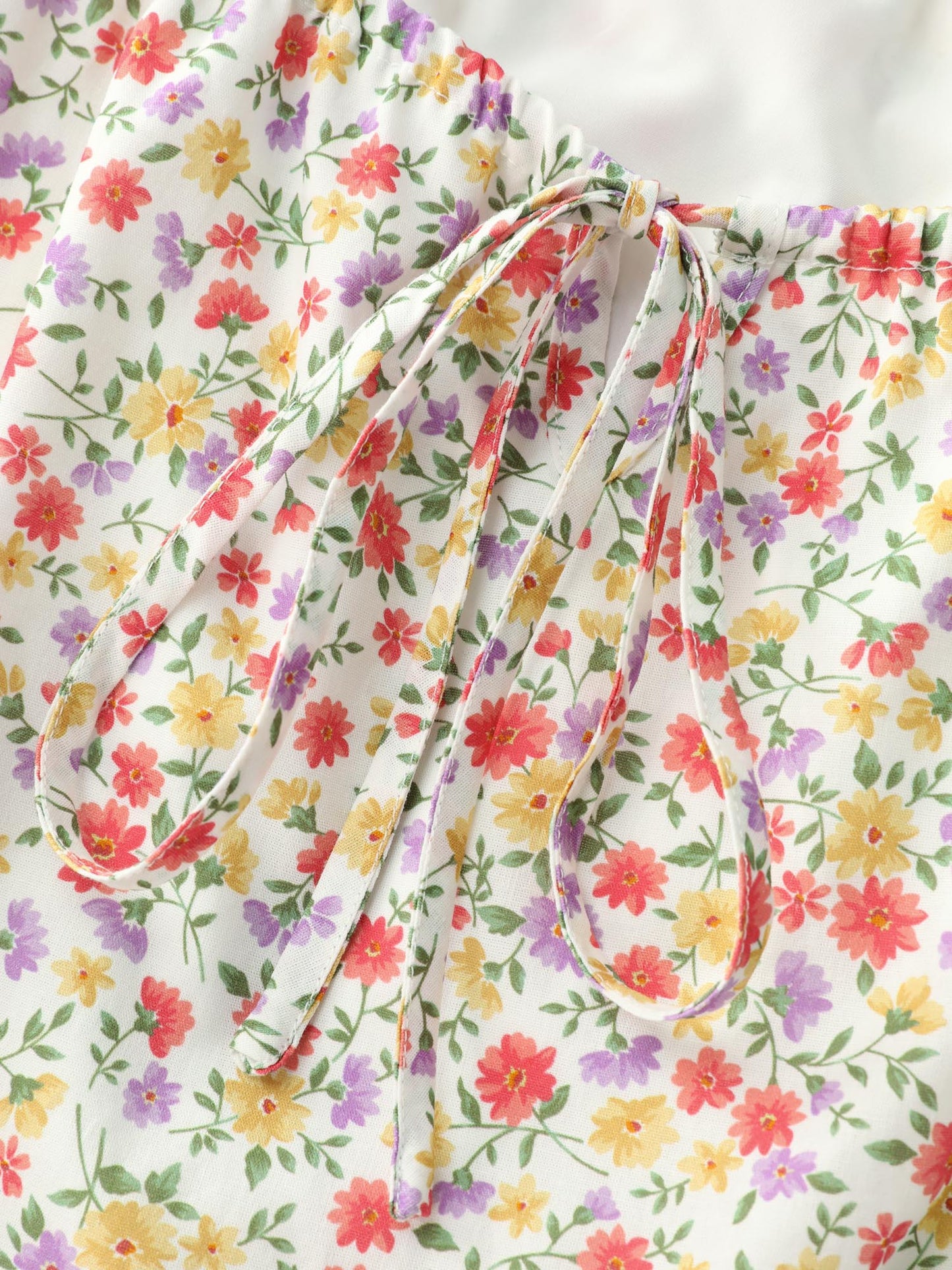 Pure Cotton Adjustable Neckline Floral Midi Dress