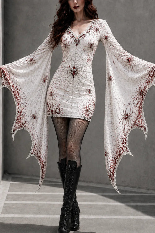 Women'S Halloween Print Batman Casual Dress