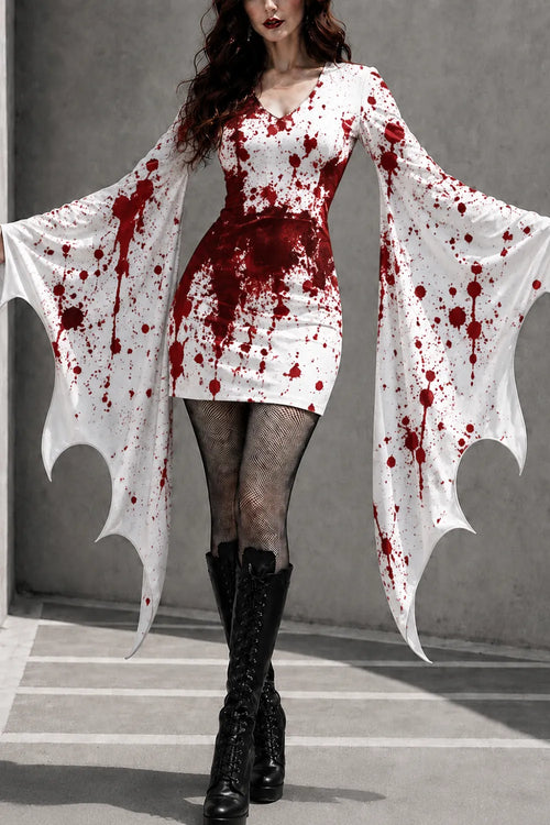 Women'S Halloween Print Batman Casual Dress