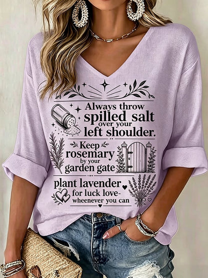 Women's Midnight Margaritas Print V Neck Top