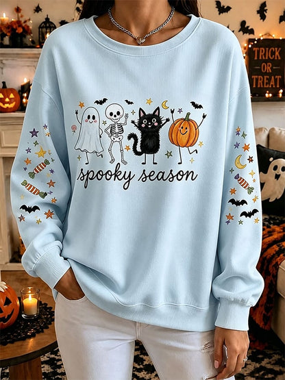 Women's Casual Halloween Print Pullover Sweatshirt