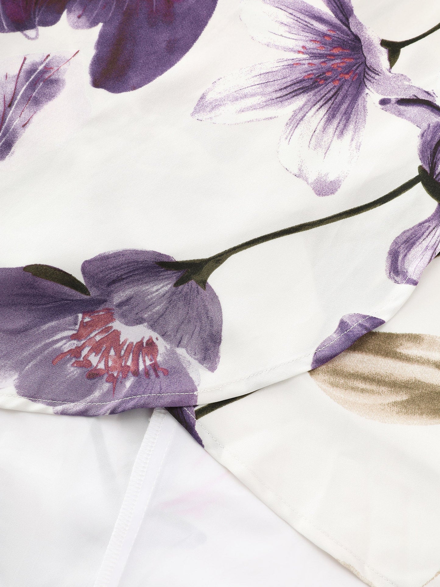 Large Floral Print Waist-Defining Midi Dress