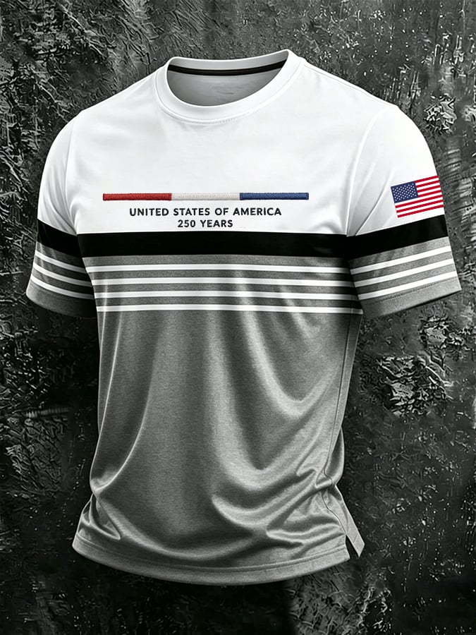 Men'S America Flag Printed Casual T-Shirt