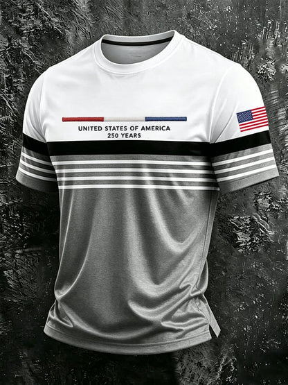 Men'S America Flag Printed Casual T-Shirt