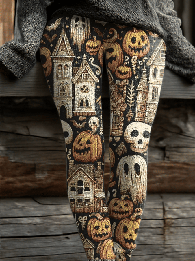 Women's Retro Halloween Print Leggings