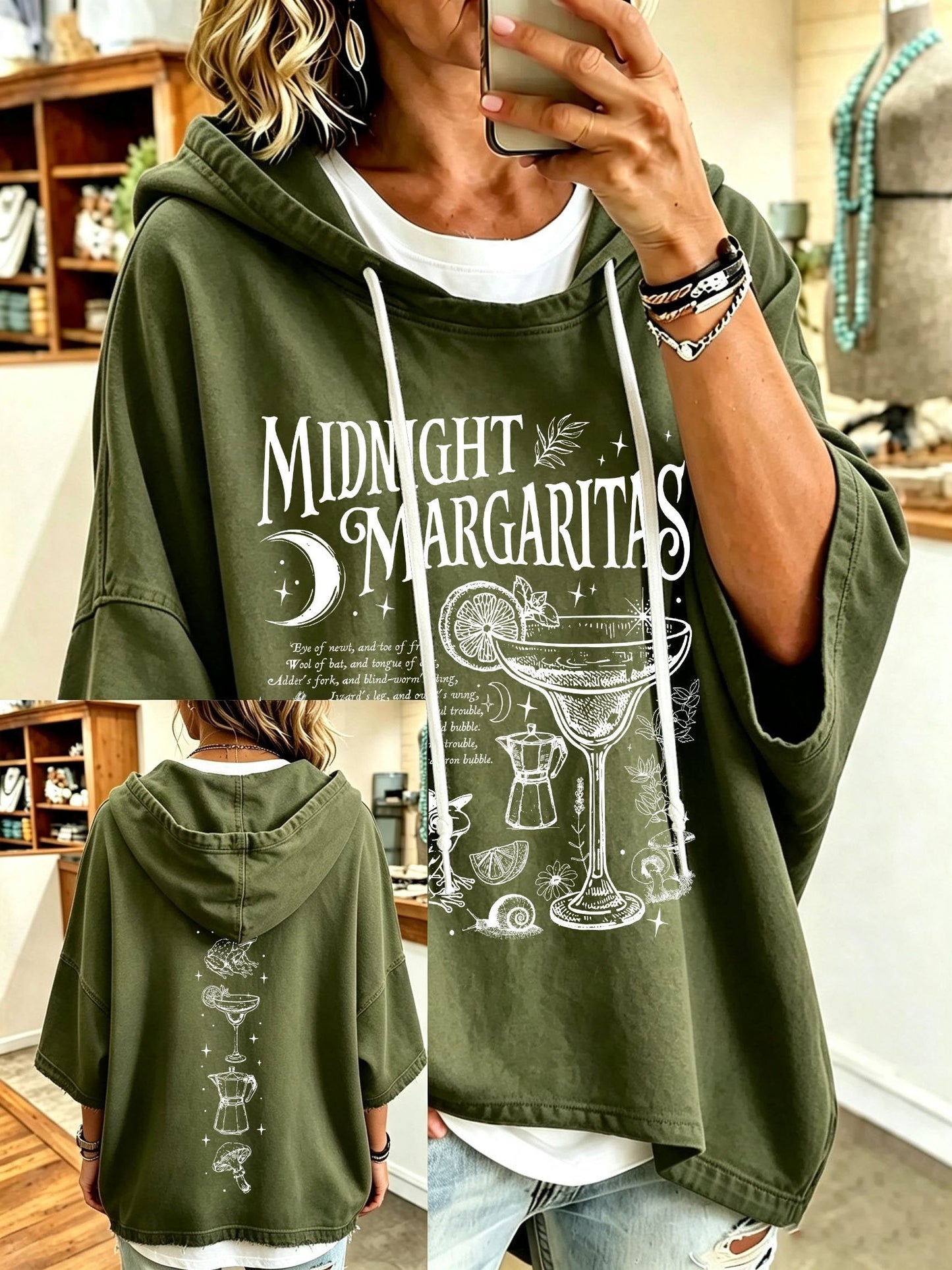 Women's Midnight Margaritas Print Hooded Sweatshirt