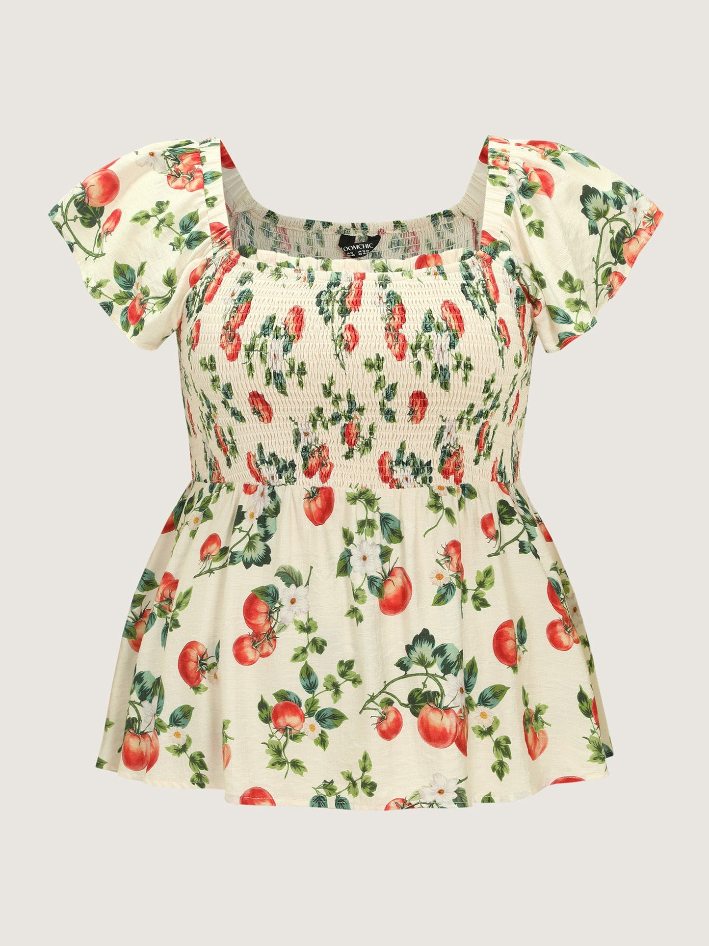 Zesty Fruit Print Fit And Flare Blouse