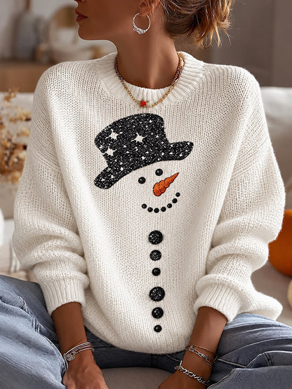 Women'S Christmas Print Crew Neck Long-Sleeve Sweatshirt