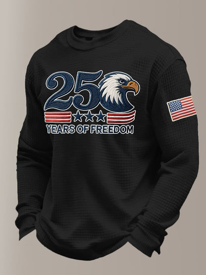 Men's Retro 250th Anniversary Print Casual Long-Sleeved Top